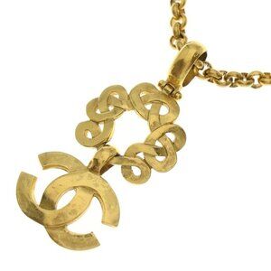 Chanel CC Logo Necklace Gold Vintage